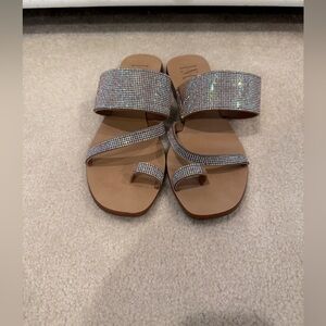 INC International Concepts Silver Rhinestone Sandals
